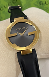 Gucci Interlocking G Grammy Special Edition Black Dial Black Leather Strap Watch for Women - YA133312 Authentic Buy Shop Now