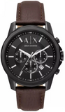 Armani Exchange Outerbanks Chronograph Black Dial Brown Leather Strap Watch For Men - AX1732 Authentic Buy Shop Now