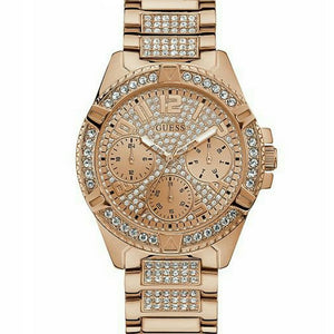 Guess Frontier Chronograph Crystals Rose Gold Dial Rose Gold Steel Strap Watch for Men - W0799G3 Authentic Buy Shop Now