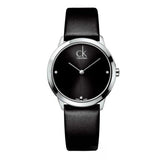 Calvin Klein Minimal Black Dial Black Leather Strap Watch for Men - K3M221CS Authentic Buy Shop Now