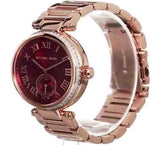 Michael Kors Skylar Maroon Dial Rose Gold Steel Strap Watch for Women - MK6086 Authentic Buy Shop Now