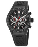 Tag Heuer Carrera Automatic Chronograph Black Dial Black Rubber Strap Watch for Men - CBG2A90.FT6173 Authentic Buy Shop Now