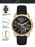Armani Exchange Outerbanks Chronograph Black Dial Black Leather Strap Watch For Men - AX7133 Authentic Buy Shop Now