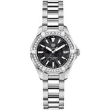 Tag Heuer Aquaracer Quartz Diamonds Black Dial Silver Steel Strap Watch for Women - WAY131P.BA0748 Authentic Buy Shop Now