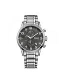 Hugo Boss Aeroliner Black Dial Silver Steel Strap Watch for Men - 1513181 Authentic Buy Shop Now