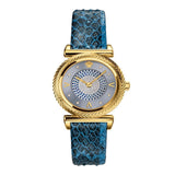 Versace V-Motif Vintage Logo Diamonds Blue Dial Blue Leather Strap Watch for Women - VERE01018 Authentic Buy Shop Now