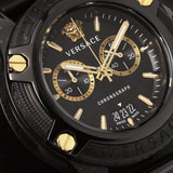 Versace Icon Active Chronograph Black Dial Black Steel Strap Watch for Men - VEZ700421 Authentic Buy Shop Now