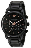 Emporio Armani Luigi Ceramic Chronograph Black Dial Black Strap Watch For Men - AR1509 Authentic Buy Shop Now