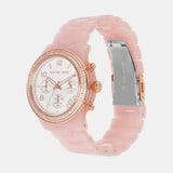 Michael Kors Runway Chronograph White Dial Pink Steel Strap Watch for Women - MK7424 Authentic Buy Shop Now