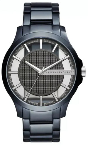 Armani Exchange Hampton Skeleton Grey Dial Blue Steel Strap Watch For Men - AX2401 Authentic Buy Shop Now
