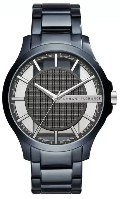 Armani Exchange Hampton Skeleton Grey Dial Blue Steel Strap Watch For Men - AX2401 Authentic Buy Shop Now