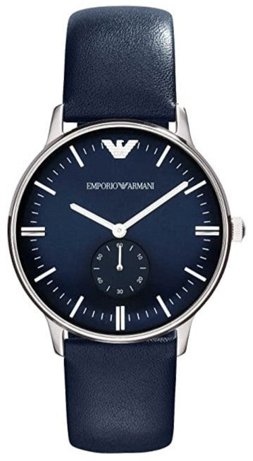 Emporio Armani Analog Quartz Blue Dial Blue Leather Strap Watch For Men - AR1647 Authentic Buy Shop Now