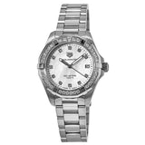 Tag Heuer Aquaracer Diamonds White Mother of Pearl Dial Silver Steel Strap Watch for Women - WBD1315.BA0740 Authentic Buy Shop Now