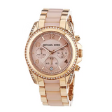 Michael Kors Blair Chronograph Rose Gold Dial Two Tone Steel Strap Watch for Women - MK5943 Authentic Buy Shop Now