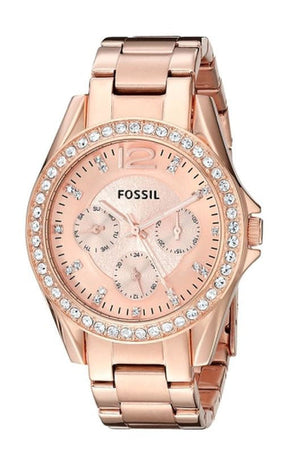 Fossil Riley Multifunction Rose Gold Dial Rose Gold Steel Strap Watch for Women - ES2811 Authentic Buy Shop Now