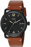 Fossil Commuter Three Hand Date Black Dial Brown Leather Strap Watch for Men - FS5276 Authentic Buy Shop Now