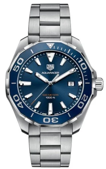 Tag Heuer Aquaracer Blue Dial Silver Steel Strap Watch for Men - WAY101C.BA0746 Authentic Buy Shop Now