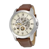 Fossil Grant Automatic White Dial Brown Leather Strap Watch for Men - ME3052 Authentic Buy Shop Now