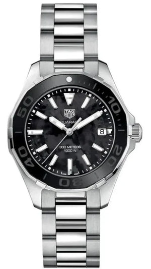 Tag Heuer Aquaracer Quartz Black Dial Silver Steel Strap Watch for Women - WAY131K.BA0748 Authentic Buy Shop Now