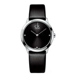 Calvin Klein Minimal Black Dial Black Leather Strap Watch for Men - K3M221CS Authentic Buy Shop Now