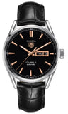 Tag Heuer Carrera Calibre 5 Automatic Black Dial Black Leather Strap Watch for Men - WAR201C.FC6266 Authentic Buy Shop Now