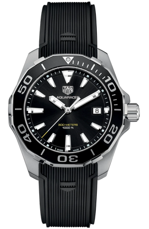 Tag Heuer Aquaracer Black Dial Black Rubber Strap Watch for Men - WAY111A.FT6151 Authentic Buy Shop Now