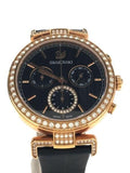 Swarovski Era Journey Chronograph Black Dial Black Leather Strap Watch for Women - 5295320 Authentic Buy Shop Now