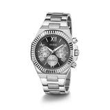 Guess Equity Analog Black Dial Silver Steel Strap Watch For Men - GW0703G1 Authentic Buy Shop Now