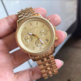 Michael Kors Ritz Chronograph Gold Dial Gold Steel Strap Watch for Women - MK5676 Authentic Buy Shop Now
