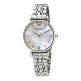 Emporio Armani T Bar Mother of Pearl Dial Steel Strap Watch For Women - AR1682 Authentic Buy Shop Now