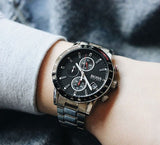 Hugo Boss Rafale Chronograph Black Dial Silver Steel Strap Watch for Men - 1513509 Authentic Buy Shop Now