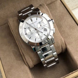 Burberry City Chronograph White Dial Silver Steel Strap Watch For Women - BU9700 Authentic Buy Shop Now