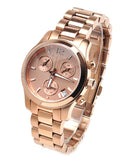 Michael Kors Runway Chronograph Rose Gold Dial Rose Gold Steel Strap Watch for Women - MK5430 Authentic Buy Shop Now