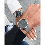 Calvin Klein Minimal Black Dial Silver Mesh Bracelet Watch for Women - K3M22123 Authentic Buy Shop Now