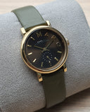 Marc Jacobs Baker Olive Dial Olive Leather Strap Watch for Women - MBM1330 Authentic Buy Shop Now