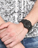 Emporio Armani Luigi Quartz Black Dial Black Silicon Strap Watch For Men - AR11071 Authentic Buy Shop Now