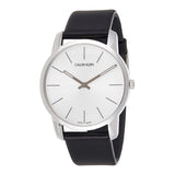 Calvin Klein City White Dial Black Leather Strap Watch For Men - K2G211C6 Authentic Buy Shop Now