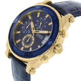 Guess Pinnacle Chronograph Quartz Blue Dial Blue Leather Strap Watch For Men - W0673G2 Authentic Buy Shop Now
