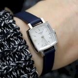 Tissot Lovely Square Silver Dial Blue Leather Strap Watch For Women - T058.109.16.031.00 Authentic Buy Shop Now