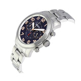 Fossil Pilot 54 Chronograph Navy Blue Dial Silver Steel Strap Watch for Men - FS5203 Authentic Buy Shop Now