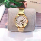 Michael Kors Portia Quartz White Dial Gold Steel Strap Watch for Women - MK3840 Authentic Buy Shop Now