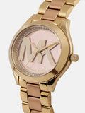 Michael Kors Mini Slim Runway Rose Gold Dial Two Tone Steel Strap Watch for Women - MK3650 Authentic Buy Shop Now