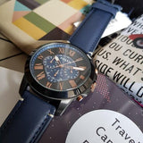 Fossil Grant Chronograph Black Dial Blue Leather Strap Watch for Men - FS5061 Authentic Buy Shop Now