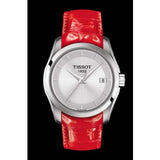 Tissot Couturier Lady Silver Dial Red Leather Strap Watch for Women - T035.210.16.031.01 Authentic Buy Shop Now