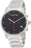 Calvin Klein City Chronograph Black Dial Silver Steel Strap Watch for Men - K2G27141 Authentic Buy Shop Now