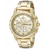 Fossil Dean Chronograph Champagne Dial Gold Steel Strap Watch for Men - FS4867 Authentic Buy Shop Now