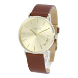 Coach Perry Analog Gold Dial Brown Leather Strap Watch for Women - 14503331-C Authentic Buy Shop Now