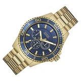 Guess Chaser Multifunction Blue Dial Gold Steel Strap Watch for Men - W0172G5 Authentic Buy Shop Now