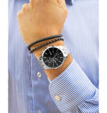 Hugo Boss Associate Black Dial Silver Steel Strap Watch for Men - 1513869 Authentic Buy Shop Now