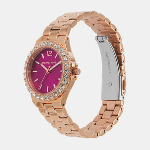 Michael Kors Lennox Analog Pink Dial Rose Gold Steel Strap Watch For Women - MK7396 Authentic Buy Shop Now